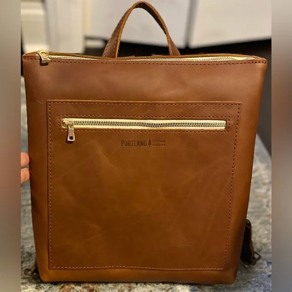 ‼️Never Used‼️🎸Portland Leather🎸🔥NWOT🔥’ALMOST PERFECT' LAPTOP BACKPACK in Honey - Picture 3 of 14
